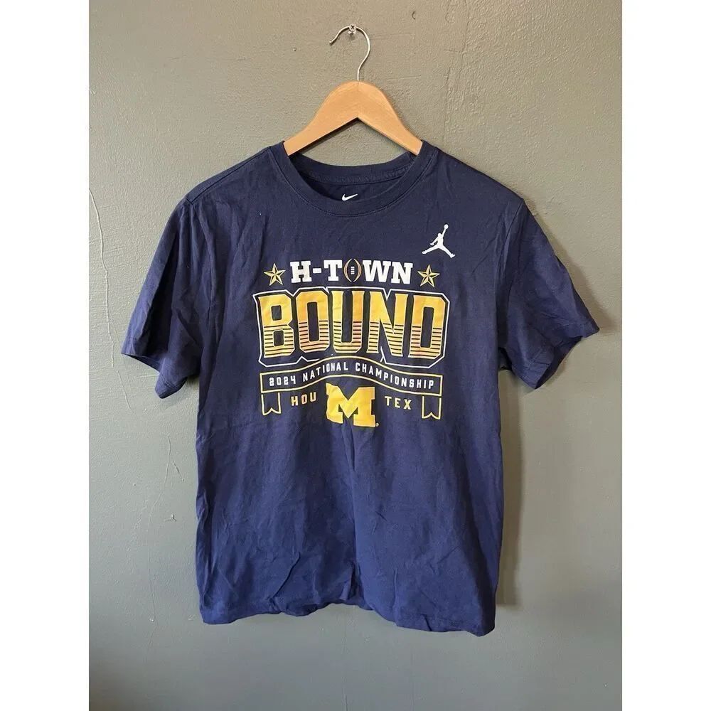 Nike Michigan 2024 National Championship Mens Blue Short Sleeve T-shirt Size M